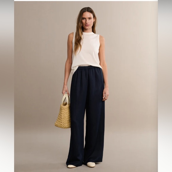 Jenni Kayne Summer Demi Pant in Navy Blue,All Products : American Fashion Style Bags On Sale